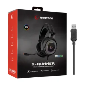 Rampage G7 X Runner Black Gaming slusalice sa mikrofonom PCPS4 RGB LED 7.1 fleksibilni mikrofon 7