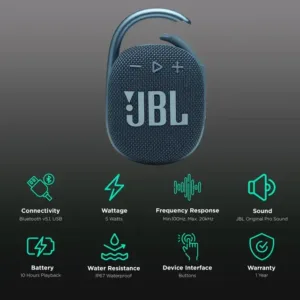 JBL Clip 4 prenosni Blue Bluetooth zvucnik plavi 10