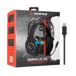Rampage Miracle X5 Black Gaming slusalice sa mikrofonom RGB Led 7.1 Surround Sound System 4