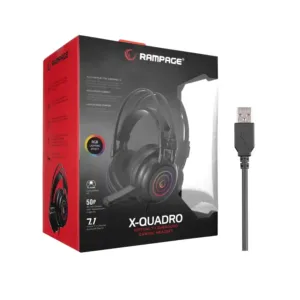 Rampage RM K2 X Quadro Gaming slusalice Black USB 7.1 Version RGB Light Effect crne 8