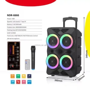 W NDR 6666 Bluetooth bezicni karaoke zvucnik sa mikrofonom 1