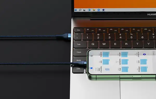 Baseus Flash Series II 3u1 kabl za brzo punjenje plavi, USB-C + Lightning + Micro USB konektore i brzim punjenjem 66W - 1.2m 11