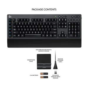 Logitech G613 bežična gaming mehanička tastatura USB prijemnik crna boja 920-008393
