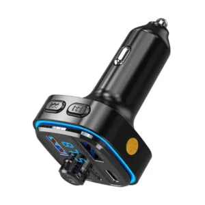 XO BCC08 auto punjač i FM transmiter USB x2, USB-C, MP3, Bluetooth 5.0 (crni)