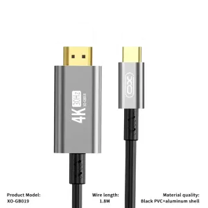 XO GB019 adapter kabl USB-C na HDMI 1.8m