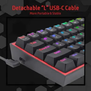ReDragon Fizz K617 mehanička gaming tastatura crna žičana crveni prekidači