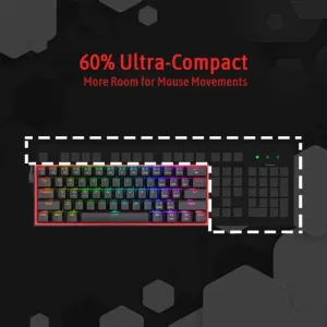 ReDragon Fizz K617 mehanička gaming tastatura crna žičana crveni prekidači