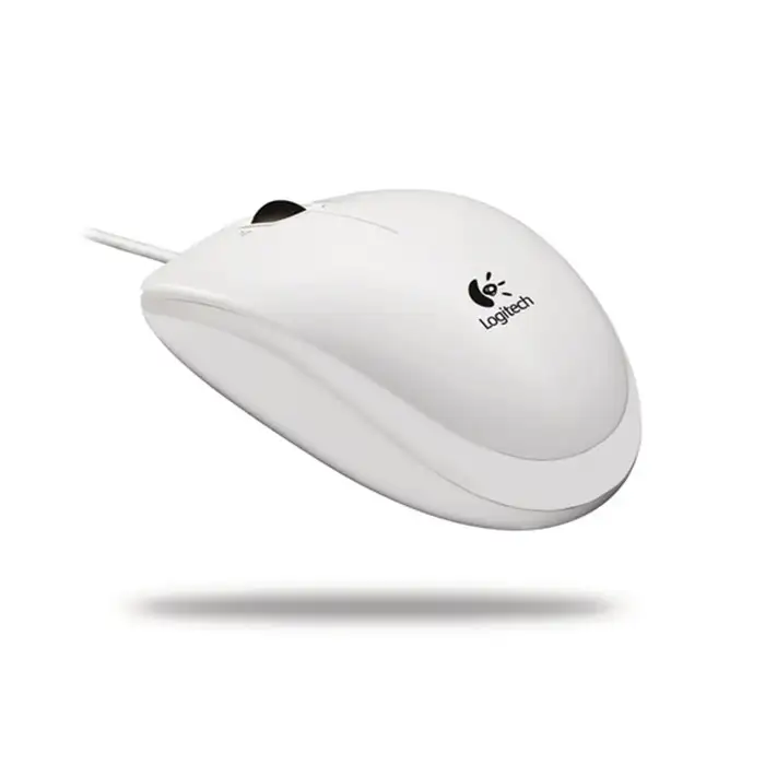 Logitech B100 optički miš bijeli žični 03 (1) Logitech B100 optički miš bijeli žični