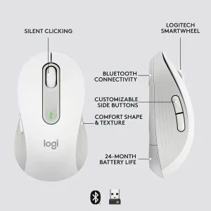 Logitech M650 L bežični miš za ljevake bijeli