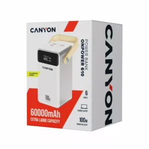 Canyon OnPower 610 Power Bank metal 60000 mAh PD100W White